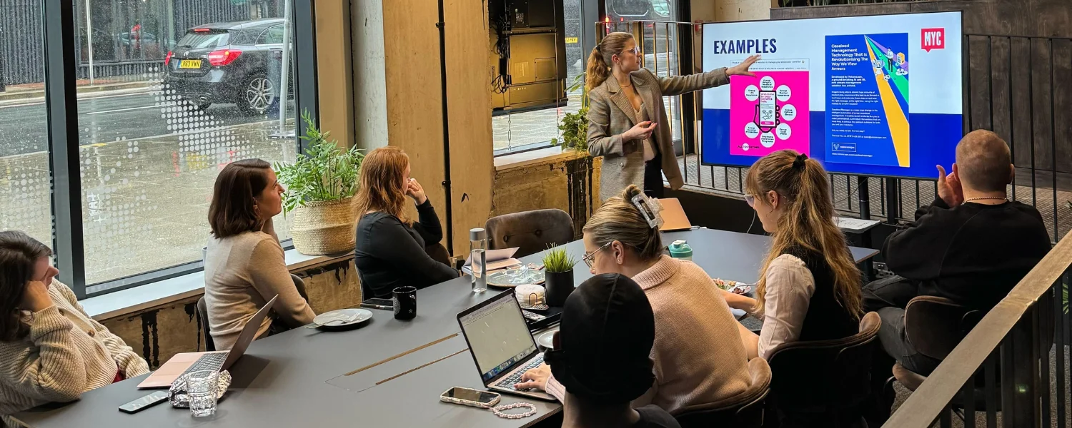 the team at Making You Content running through the agenda for the content marketing strategy workshop